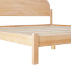 Lit plateforme king size à tête de lit arquée, blanc cérusé/marron, pour 1