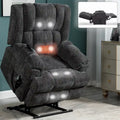 Fauteuil inclinable releveur en chenille grise avec massage et chauffage, 1 personne