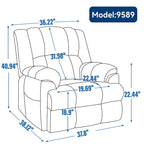 Fauteuil inclinable releveur en chenille grise avec massage et chauffage, 1 personne