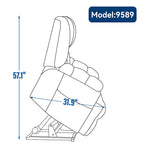 Fauteuil inclinable releveur en chenille grise avec massage et chauffage, 1 personne