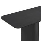 Console noire / marron / naturelle avec base en U et coins arrondis