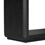 Console noire / marron / naturelle avec base en U et coins arrondis