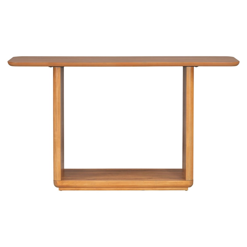 Console noire / marron / naturelle avec base en U et coins arrondis