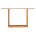 Console noire / marron / naturelle avec base en U et coins arrondis
