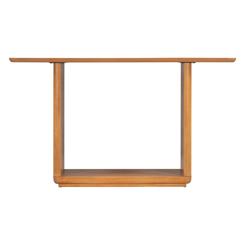 Console noire / marron / naturelle avec base en U et coins arrondis