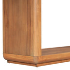 Console noire / marron / naturelle avec base en U et coins arrondis