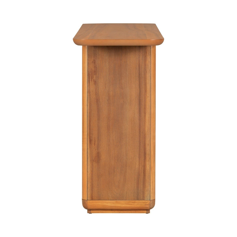 Console noire / marron / naturelle avec base en U et coins arrondis