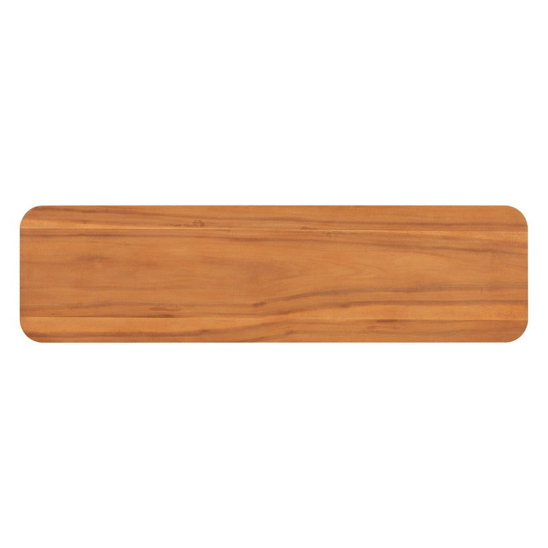 Console noire / marron / naturelle avec base en U et coins arrondis