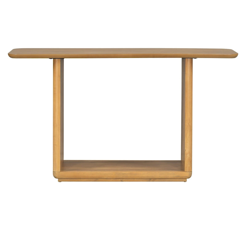 Console noire / marron / naturelle avec base en U et coins arrondis