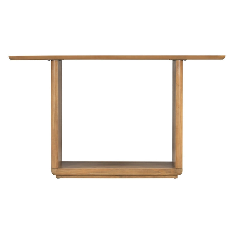 Console noire / marron / naturelle avec base en U et coins arrondis