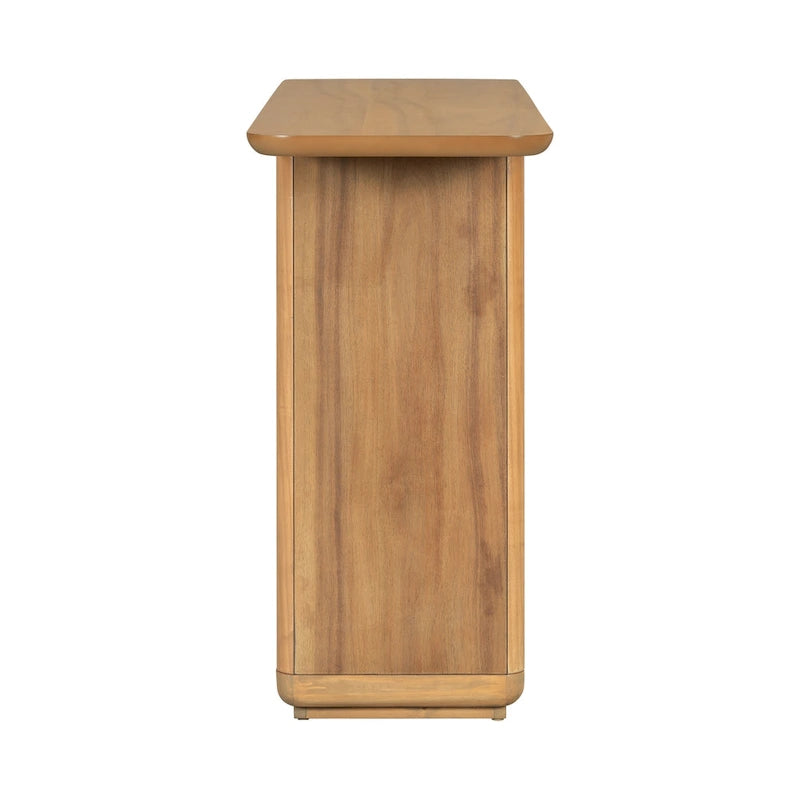 Console noire / marron / naturelle avec base en U et coins arrondis