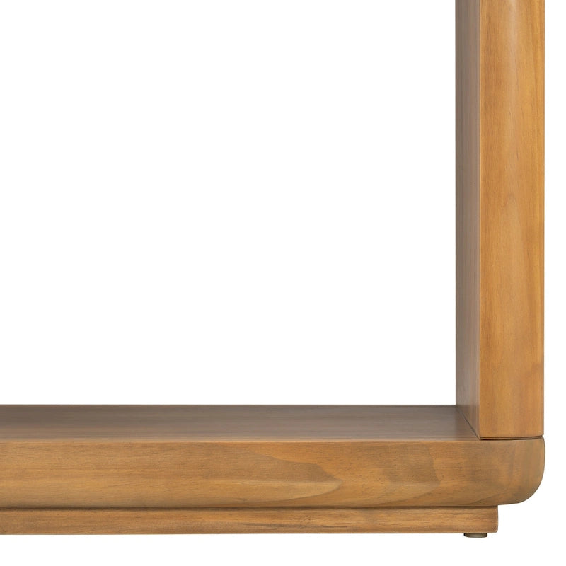 Console noire / marron / naturelle avec base en U et coins arrondis