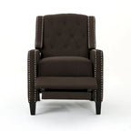 Fauteuil inclinable à dossier basculant en tissu marron / gris foncé / sarcelle, une place