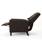 Fauteuil inclinable à dossier basculant en tissu marron / gris foncé / sarcelle, une place