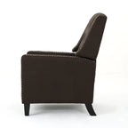Fauteuil inclinable à dossier basculant en tissu marron / gris foncé / sarcelle, une place