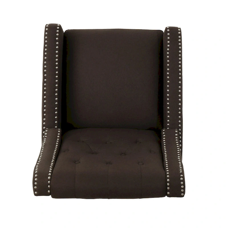Fauteuil inclinable à dossier basculant en tissu marron / gris foncé / sarcelle, une place