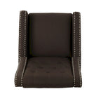 Fauteuil inclinable à dossier basculant en tissu marron / gris foncé / sarcelle, une place