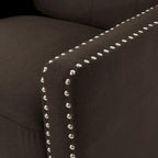 Fauteuil inclinable à dossier basculant en tissu marron / gris foncé / sarcelle, une place
