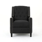 Fauteuil inclinable à dossier basculant en tissu marron / gris foncé / sarcelle, une place