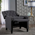 Fauteuil inclinable à dossier basculant en tissu marron / gris foncé / sarcelle, une place