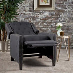 Fauteuil inclinable à dossier basculant en tissu marron / gris foncé / sarcelle, une place