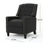 Fauteuil inclinable à dossier basculant en tissu marron / gris foncé / sarcelle, une place