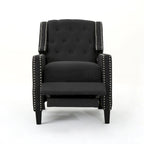 Fauteuil inclinable à dossier basculant en tissu marron / gris foncé / sarcelle, une place