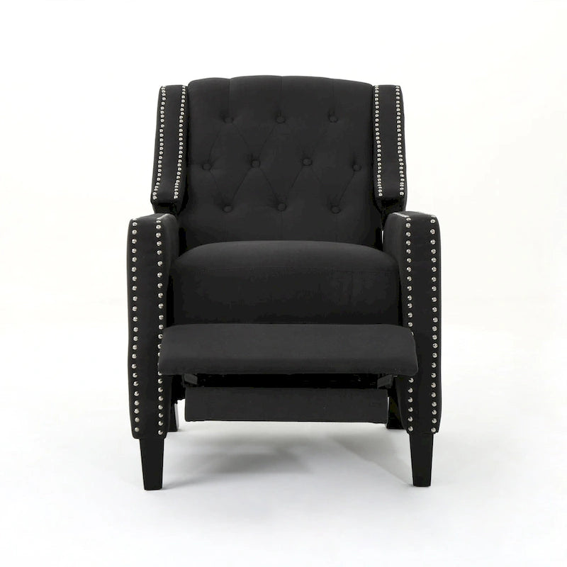 Fauteuil inclinable à dossier basculant en tissu marron / gris foncé / sarcelle, une place