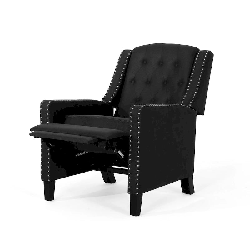 Fauteuil inclinable à dossier basculant en tissu marron / gris foncé / sarcelle, une place