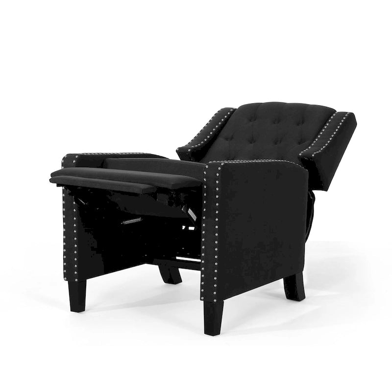 Fauteuil inclinable à dossier basculant en tissu marron / gris foncé / sarcelle, une place