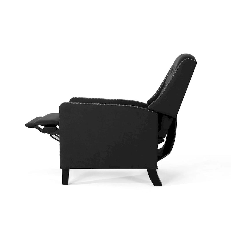 Fauteuil inclinable à dossier basculant en tissu marron / gris foncé / sarcelle, une place
