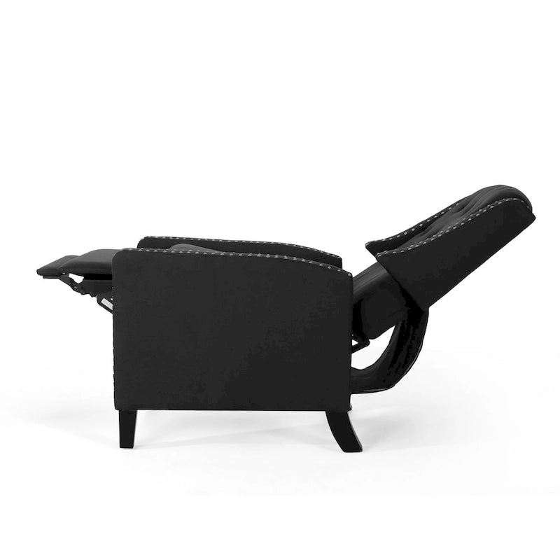 Fauteuil inclinable à dossier basculant en tissu marron / gris foncé / sarcelle, une place