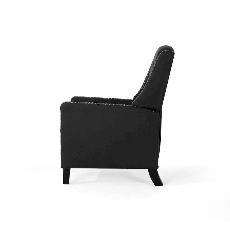 Fauteuil inclinable à dossier basculant en tissu marron / gris foncé / sarcelle, une place