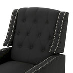 Fauteuil inclinable à dossier basculant en tissu marron / gris foncé / sarcelle, une place