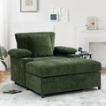 Fauteuil de relaxation vert surdimensionné avec ottoman, 1 place