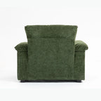 Fauteuil de relaxation vert surdimensionné avec ottoman, 1 place