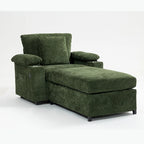 Fauteuil de relaxation vert surdimensionné avec ottoman, 1 place
