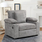 Fauteuil de relaxation vert surdimensionné avec ottoman, 1 place