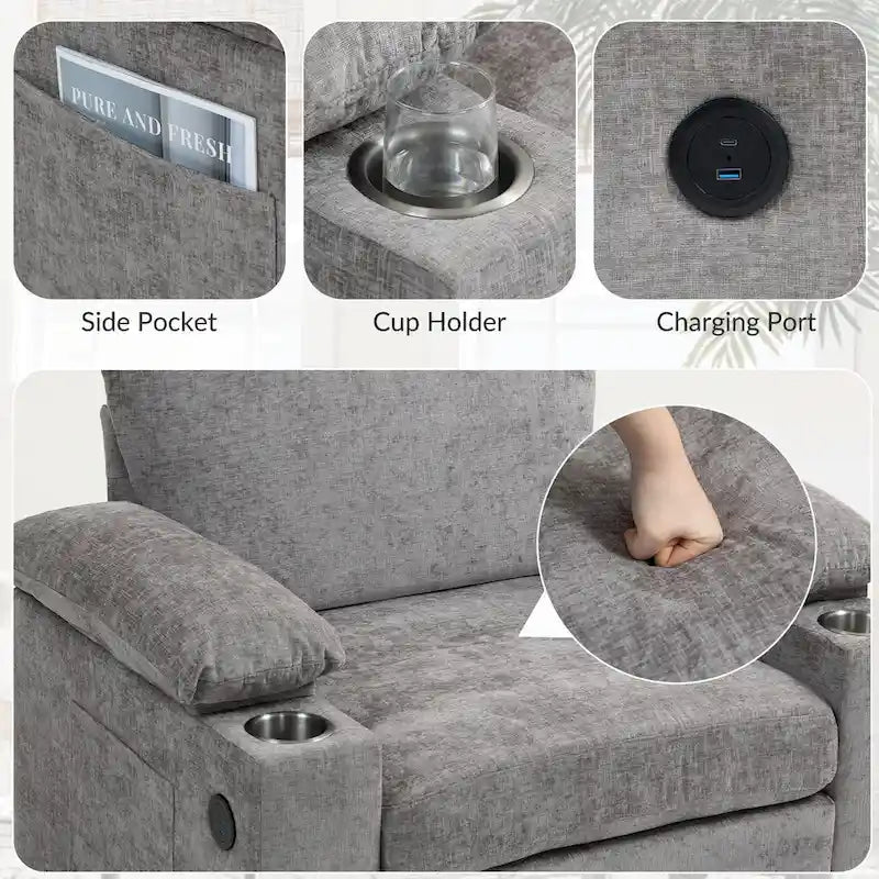 Fauteuil de relaxation vert surdimensionné avec ottoman, 1 place