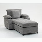 Fauteuil de relaxation vert surdimensionné avec ottoman, 1 place