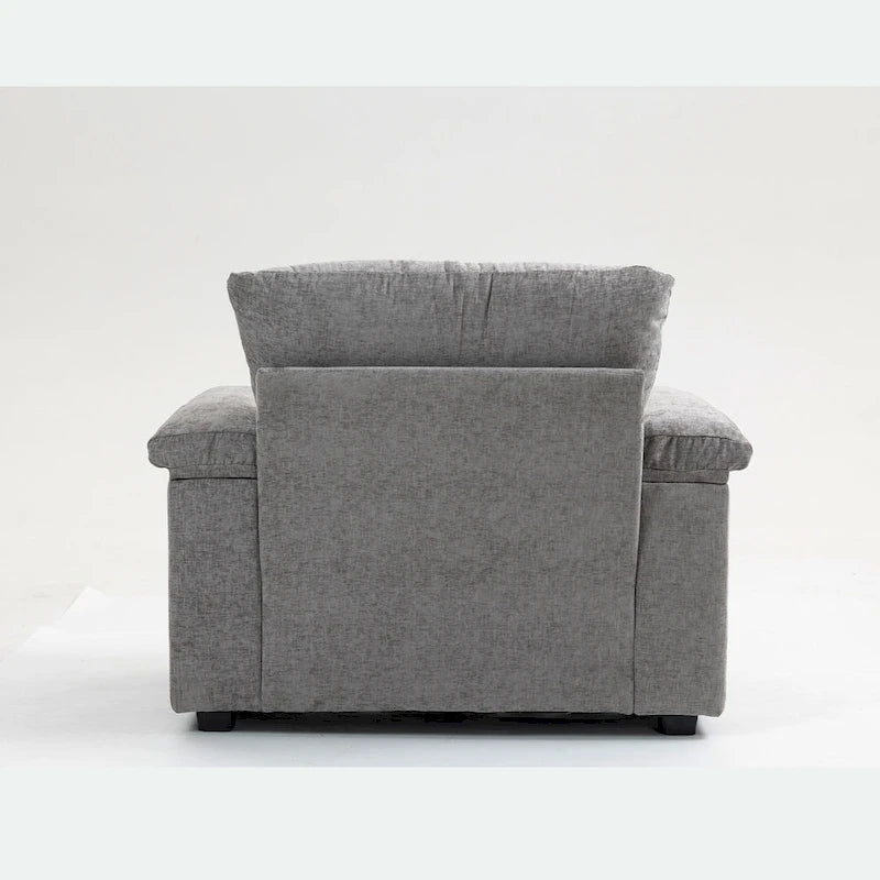 Fauteuil de relaxation vert surdimensionné avec ottoman, 1 place