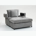 Fauteuil de relaxation vert surdimensionné avec ottoman, 1 place