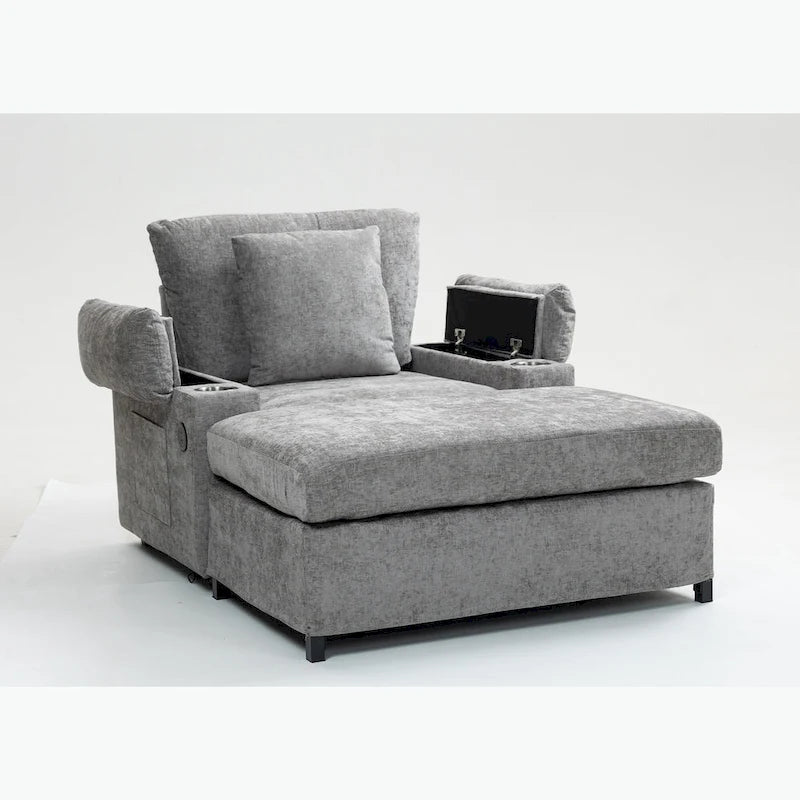 Fauteuil de relaxation vert surdimensionné avec ottoman, 1 place