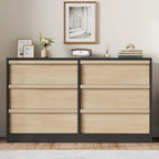 Commode noire et marron à 6 tiroirs, style moderne, 1 place