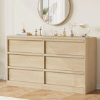 Commode noire et marron à 6 tiroirs, style moderne, 1 place