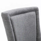 Chaise de salle à manger en tissu bleu/orange/gris avec clous décoratifs couleur bronze, lot de 2