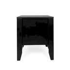 Table de chevet en similicuir blanc/noir avec tiroir, lot de 2
