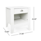 Table de chevet en similicuir blanc/noir avec tiroir, lot de 2