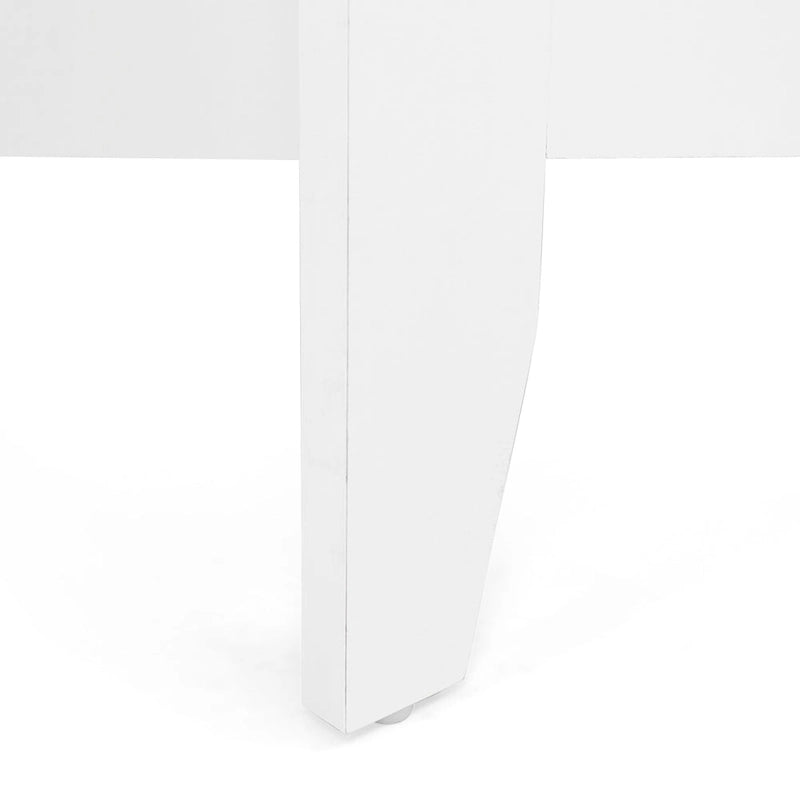 Table de chevet en similicuir blanc/noir avec tiroir, lot de 2