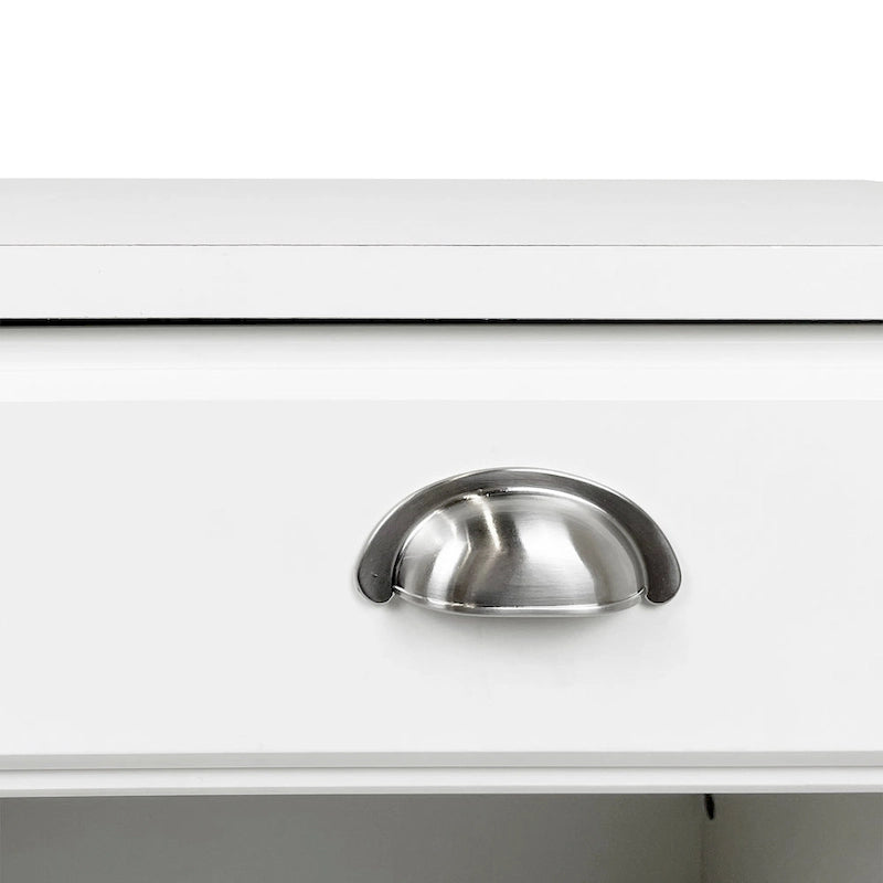 Table de chevet en similicuir blanc/noir avec tiroir, lot de 2